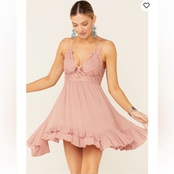 Free People Dresses & Skirts - NWT Free People Adella Ruffled Slip Mini Dress in Rose Size X-Small